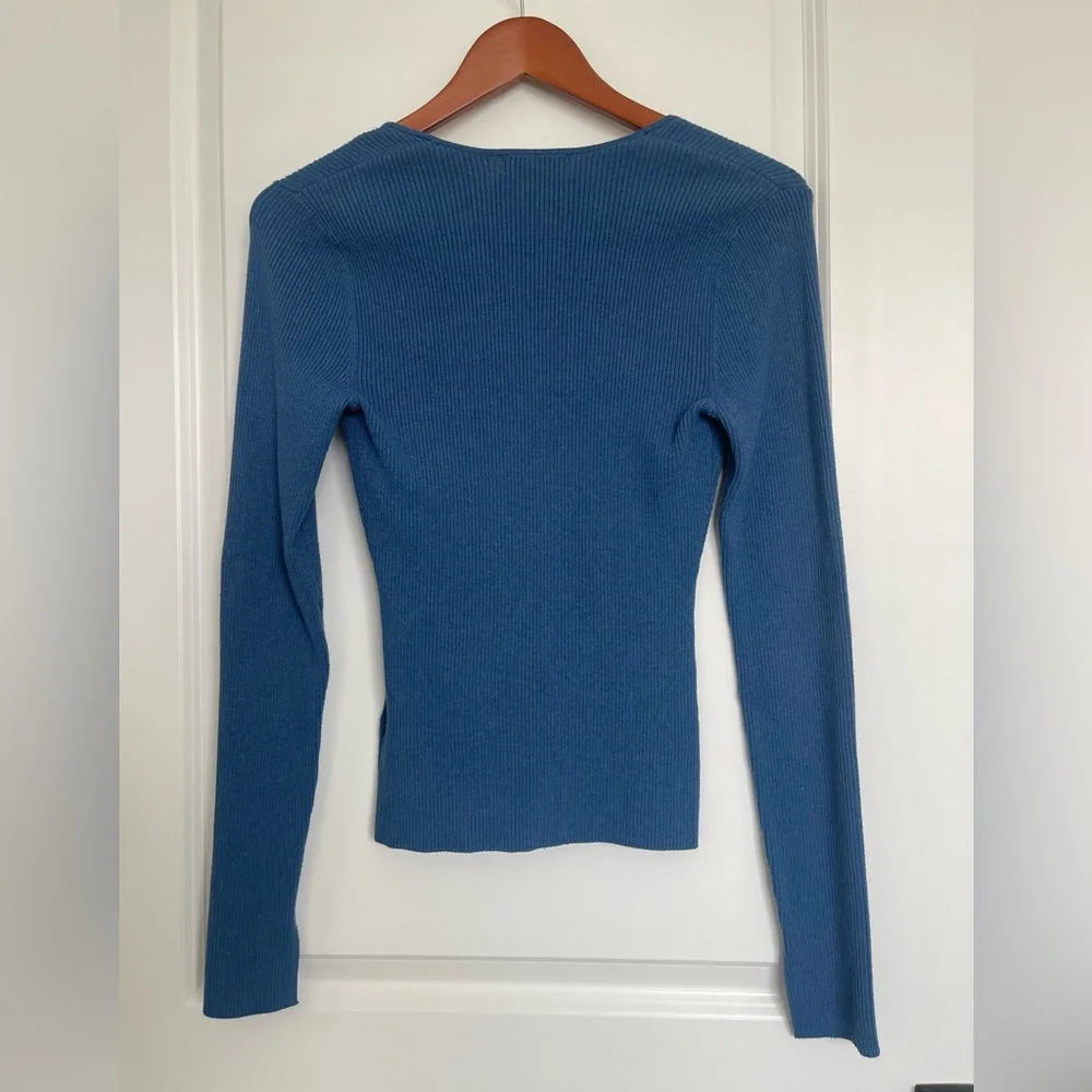 Blue Ribbed Long Sleeve - Picture 3 of 4